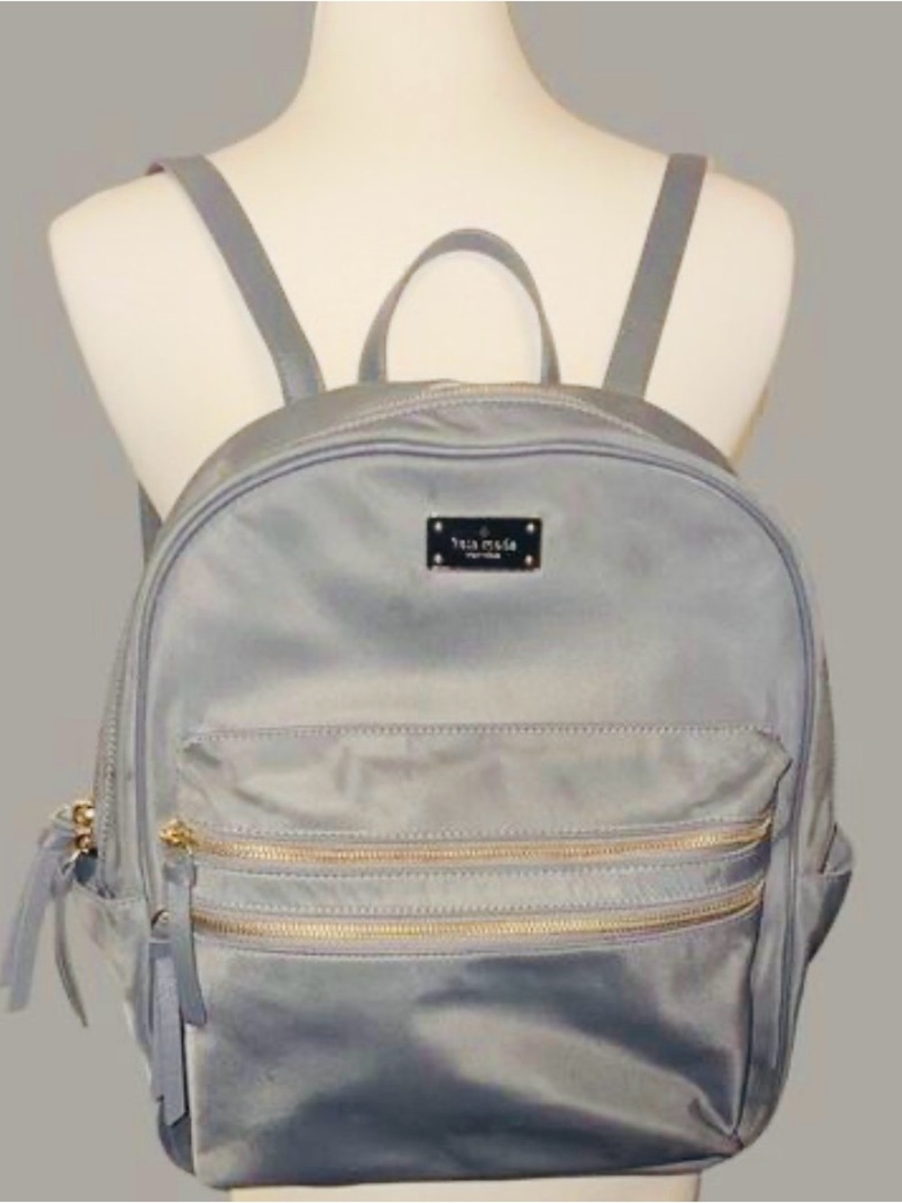 Kate Spade NEW ✨🩶♠️Large Wilson Road Bradley backpack in grey nylon Unused - Picture 10 of 16